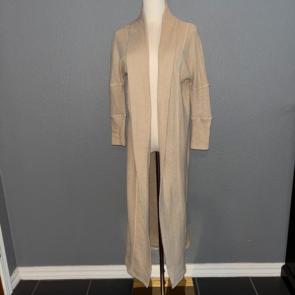 FREE PEOPLE INTIMATELY LOUNGEWEAR DUSTER MAXI LONG WAFFLE WEAVE CARDIGAN EUC XS